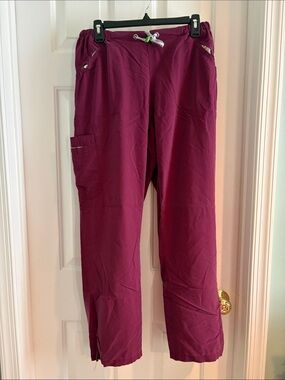 Wine Colored Women's Utility Scrub Pants